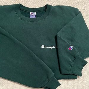 vintage champion forest green sweatshirt